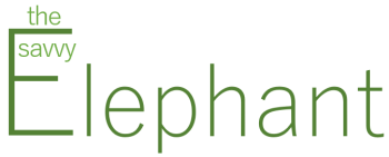 The Savvy Elephant Logo Green White Background